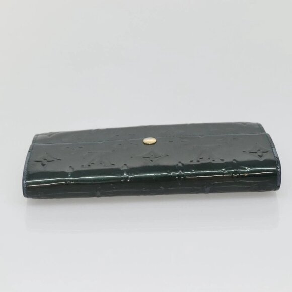 LOUIS VUITTON Vernis Portefeiulle Sarah Long Wallet Bluenuit M93667 Auth 141587 - Picture 7 of 16